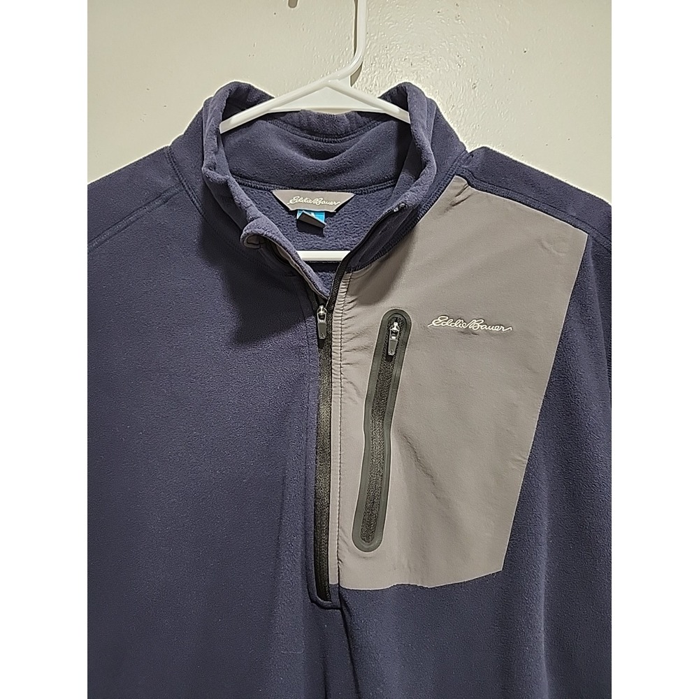 Eddie Bauer Men's Cloud Layer Pro 1/4-Zip Pullover Hunter Blue/Charcoal Grey‎ XL